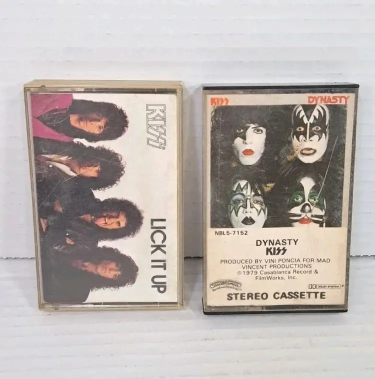 KISS Cassette Lot 2 Lick It Up & Dynasty Vintage Rock Tapes