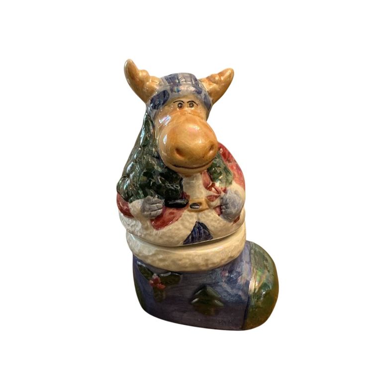 Christmas Moose In A Boot Salt & Pepper Shakers