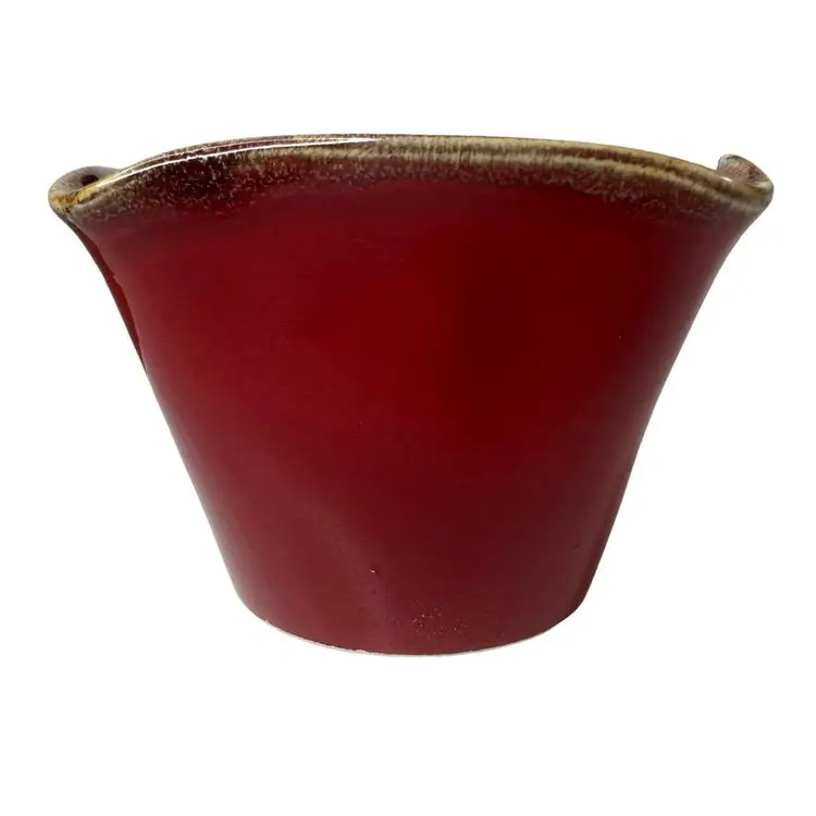 Vintage Ceramiche Alfa Red Glazed Pottery Bowl Made in Italy