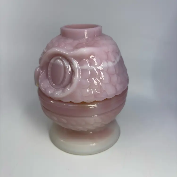 Fenton Rosalene Owl Fairy Lamp 4” Glows