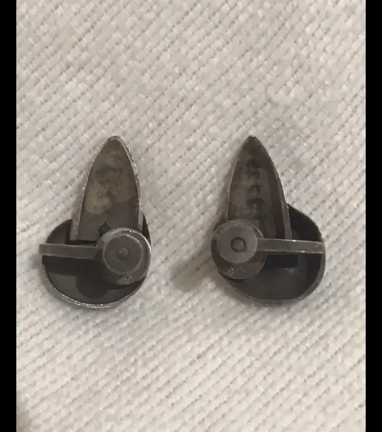 William Spratling Sterling Silver Shell Screw Back Earrings Very Old, Original