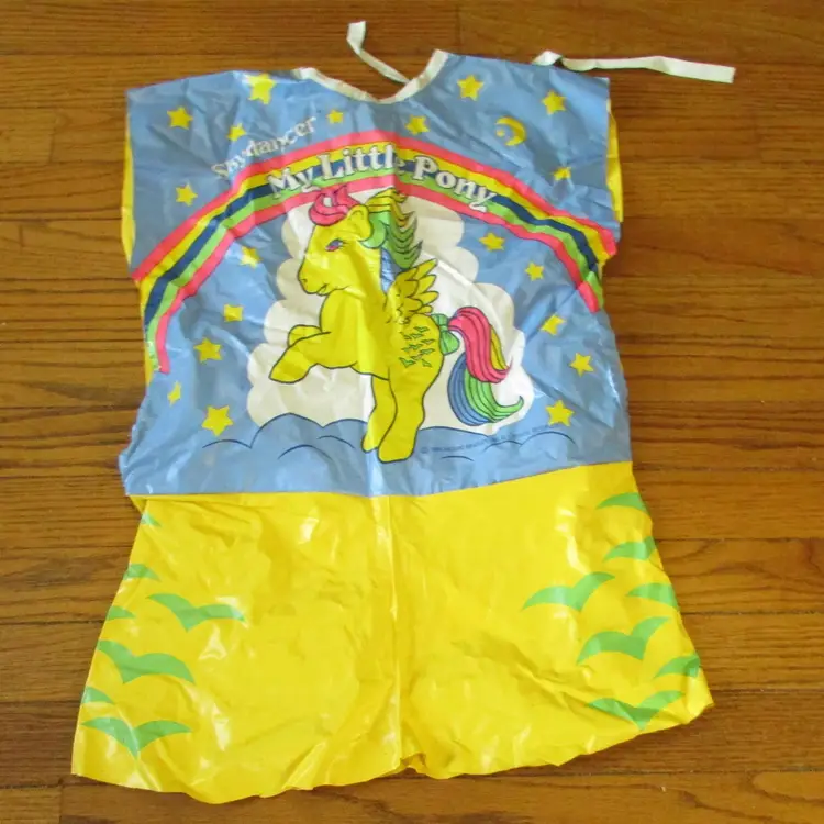 vintage My Little Pony Skydancer children 8-10 Ben Cooper MLP Halloween costume plastic mask