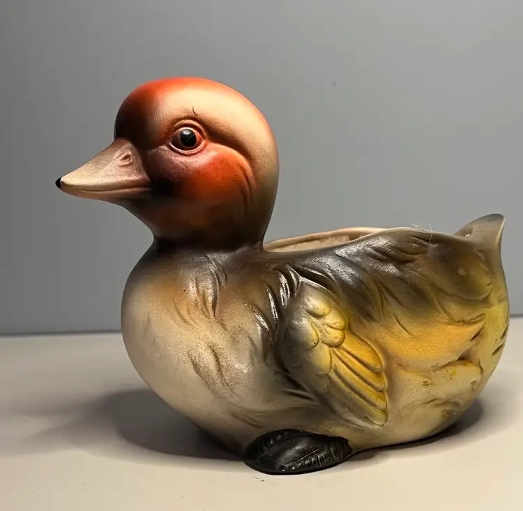 Vintage Napco Ware Japan 6466 Cute Pintail Duck Planter 5.5” Tall