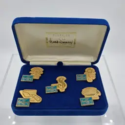 WDCC Walt Disney Cloisonné Pin Set 1992–1996 Anniversary Pins w/ Box