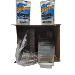 Pack Of 50 Hot Wheels Mainline Series 2 Part Non-folding Plastic Protector Cases+ 2 Cars