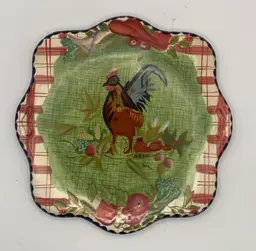 Ceramic Rooster Trivet. 8” Tracy Porter The Stonehouse Farm Collection.