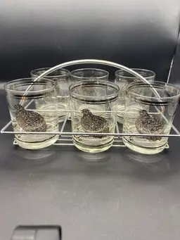George Briard Quail Rock Glasses In Carrier
