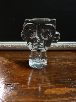 Kosta Boda Glass Owl Figurine Paperweight