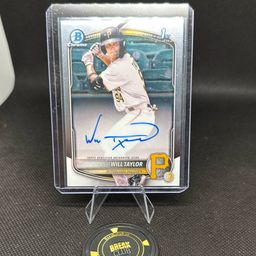 Will Taylor 2025 Bowman Chrome 1st Auto Pittsburgh Pirates