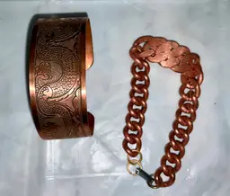 2 copper bracelets