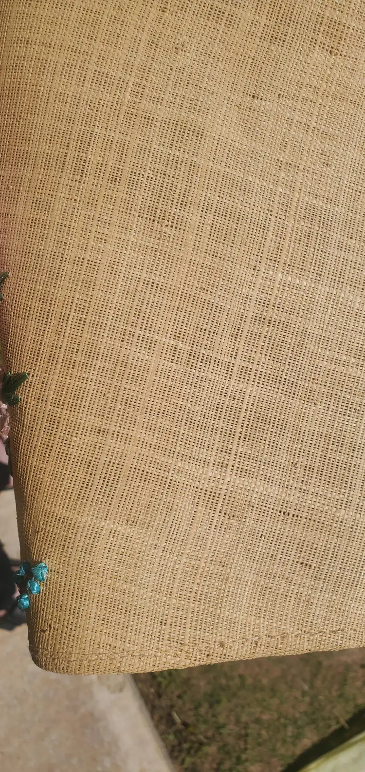 1960s Phillipine, Rattan, Clutch Handbag With Pastel, Raffia, Floral Details