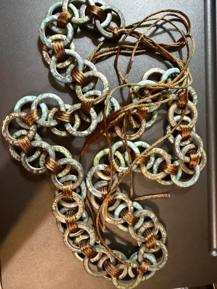 Vintage Coconut Shell Adjustable Tie Belt