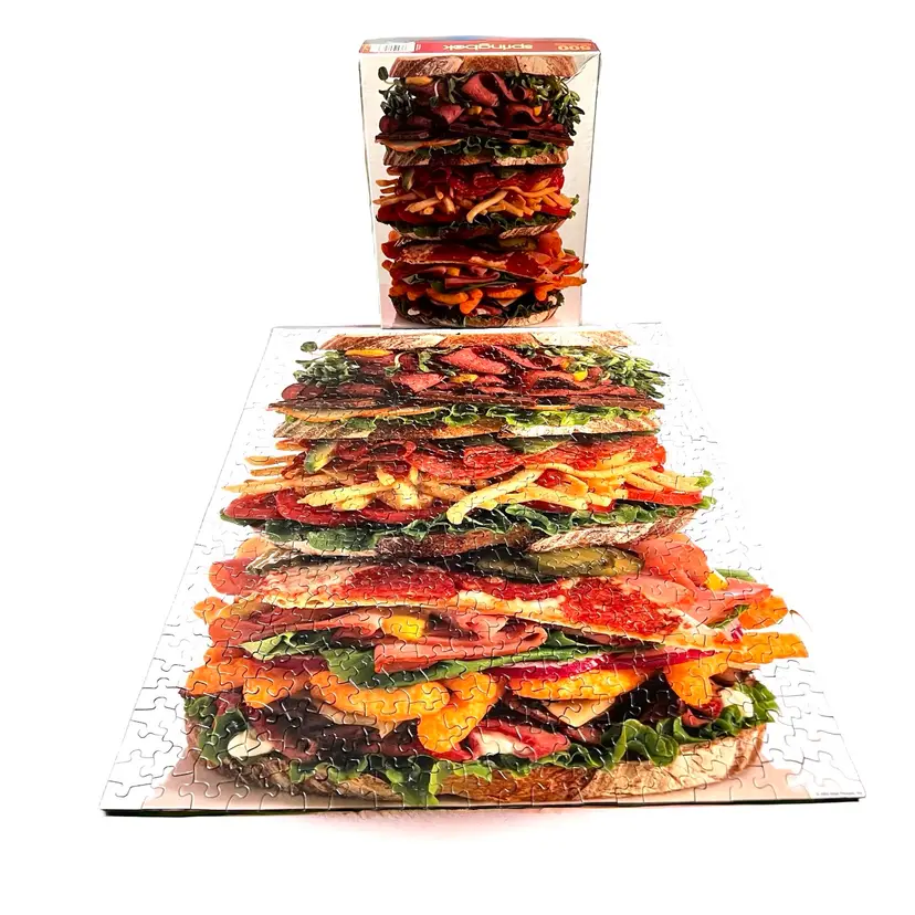 Springbok 500 Piece Jigsaw Puzzle Snack Stack Complete 2004 Sandwich Vintage
