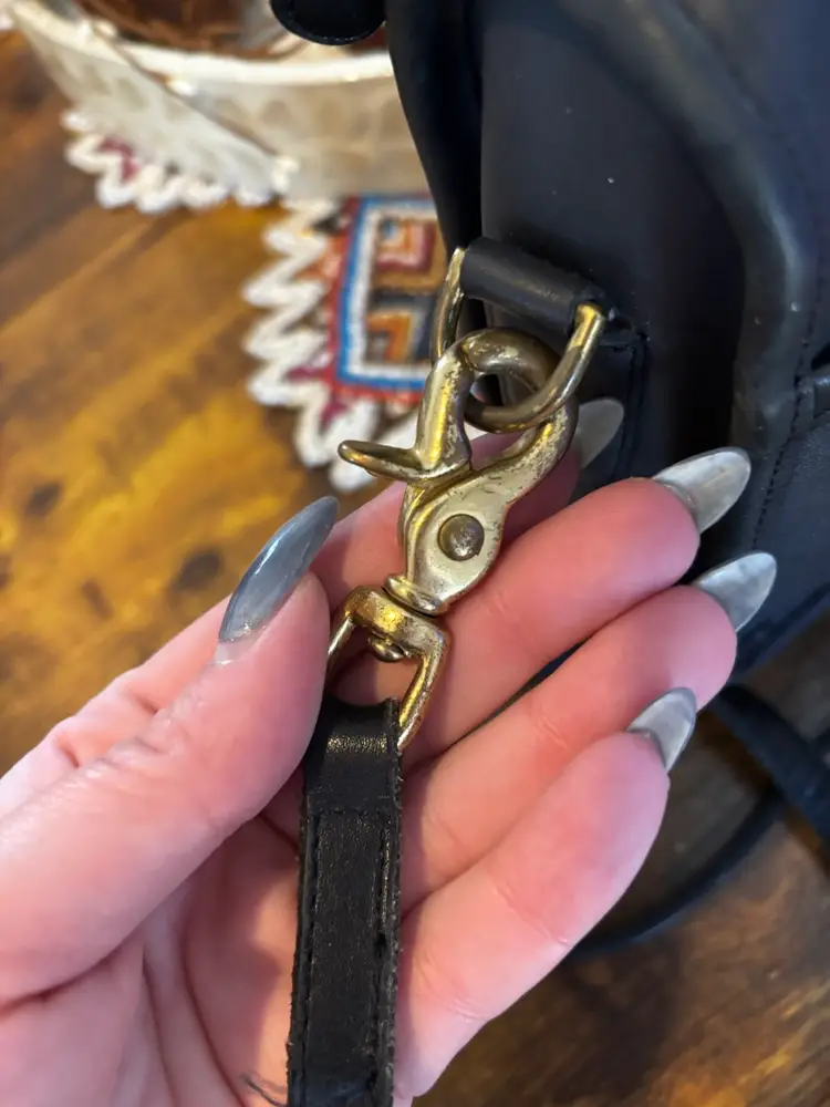 Vintage Coach Companion Black Leather Crossbody