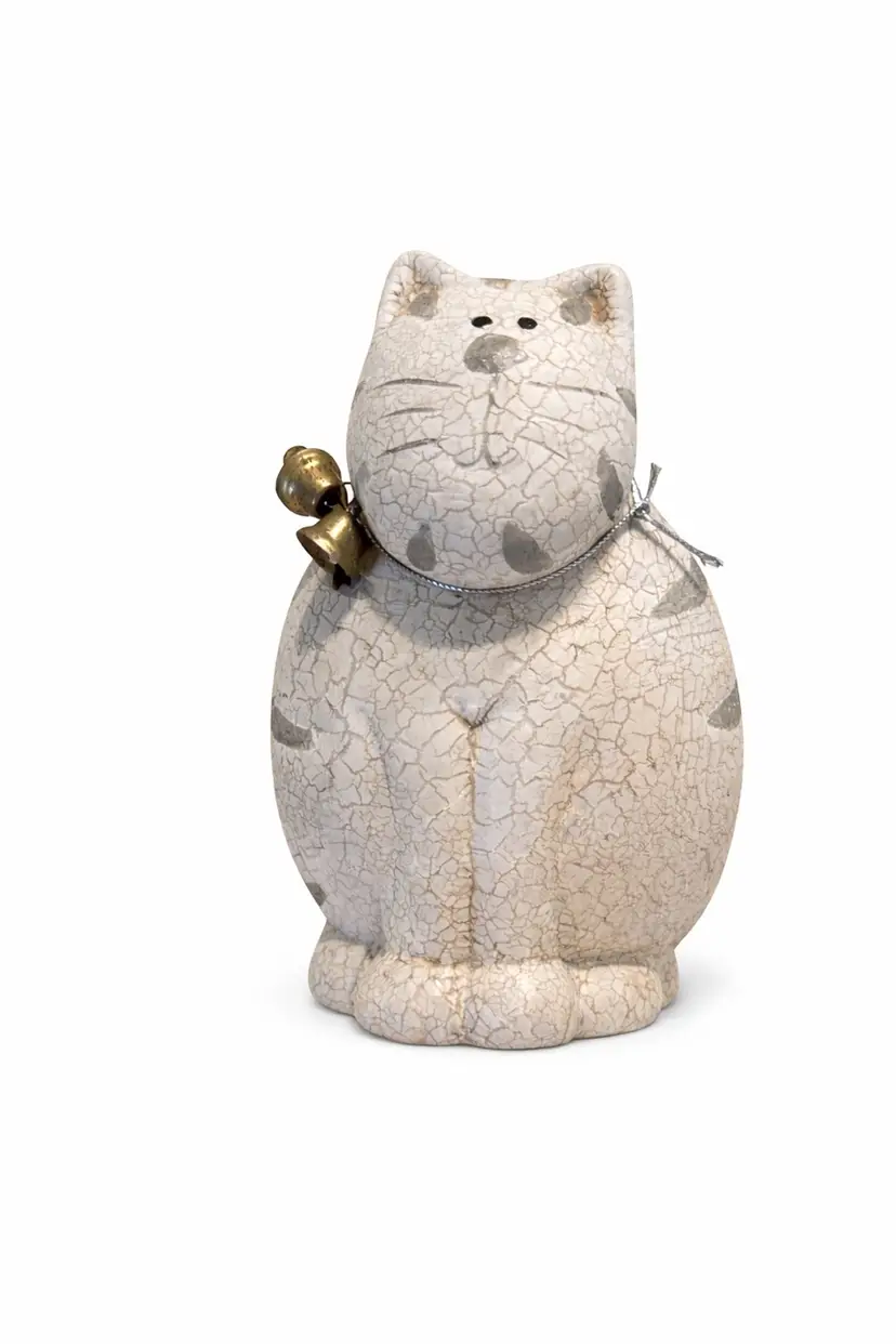Vintage Crackle Glaze Cat Figurine| 4” Whimsical Cottage Core