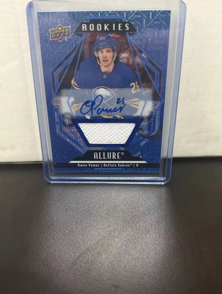 2022-23 Upper Deck Allure Blue Line Jersey Auto Owen Power /75