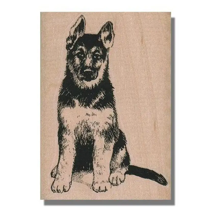 German Shepherd Rubber Stamp