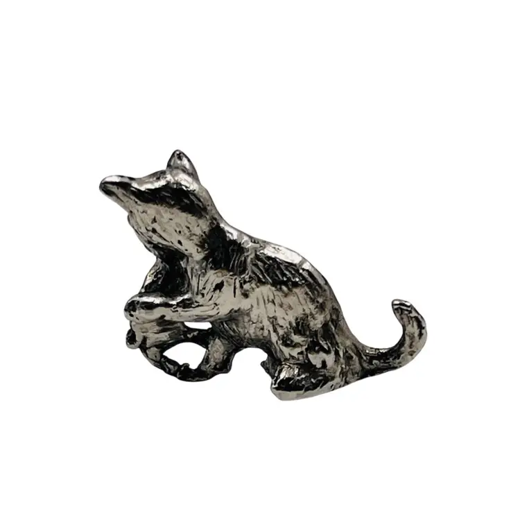 MINIATURE FIGURINE 
PEWTER CAT with KITTEN🐈‍⬛