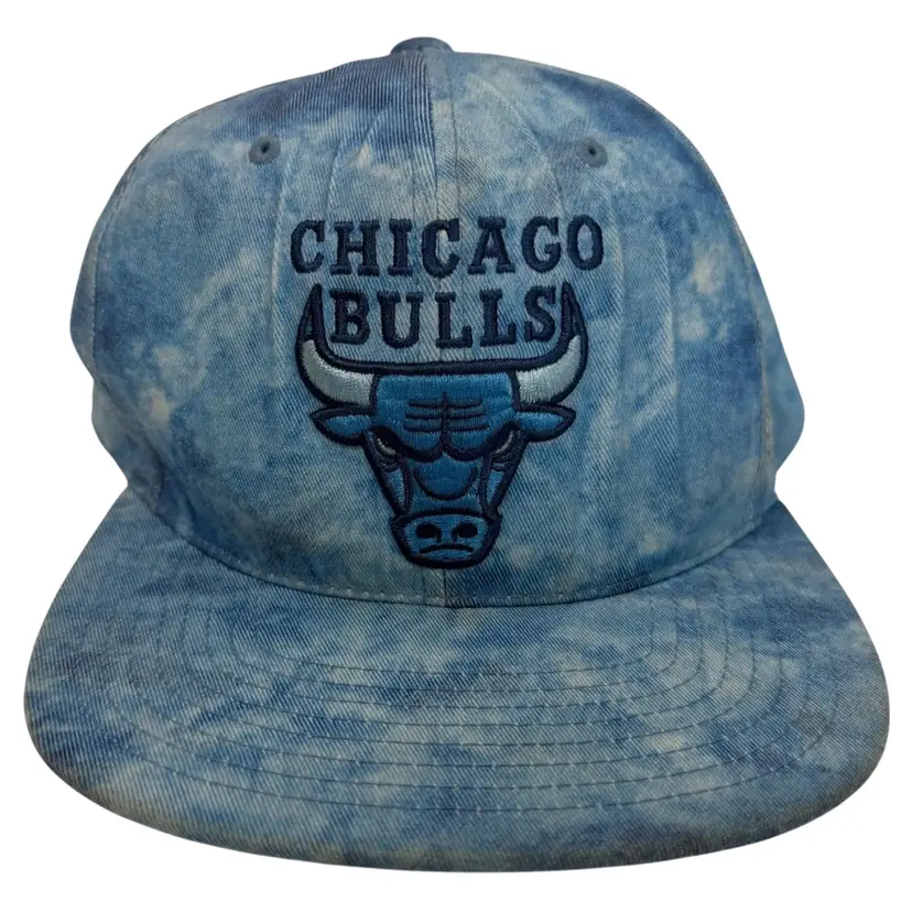 Chicago Bulls NBA Blue & White Tie-Dye Washed Print Mitchell & Ness Snapback