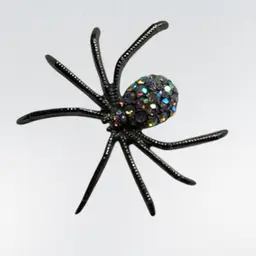 Rhinestone Spider Brooch 2” Clasp Is Broken