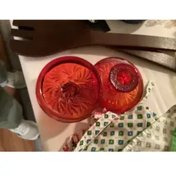 #16 - Amberina Candle Holders