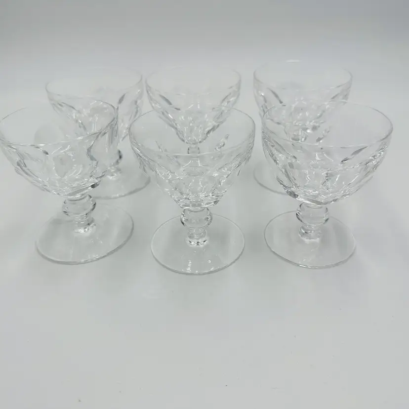Waterford Crystal Glasses Liquor Cocktail Kathleen Cut Ireland 3.5” 6 Piece Set
