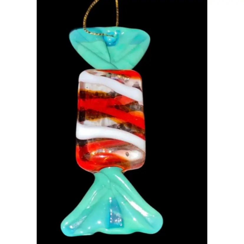 #03- Just In Large 1980/90s Art Glass Hand Blown Candy 2.25" X 5/8"
