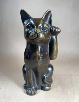 Cat Animal Figurine Door Stop Book End Solid Metal Statue Table Sculpture Shelf Decor