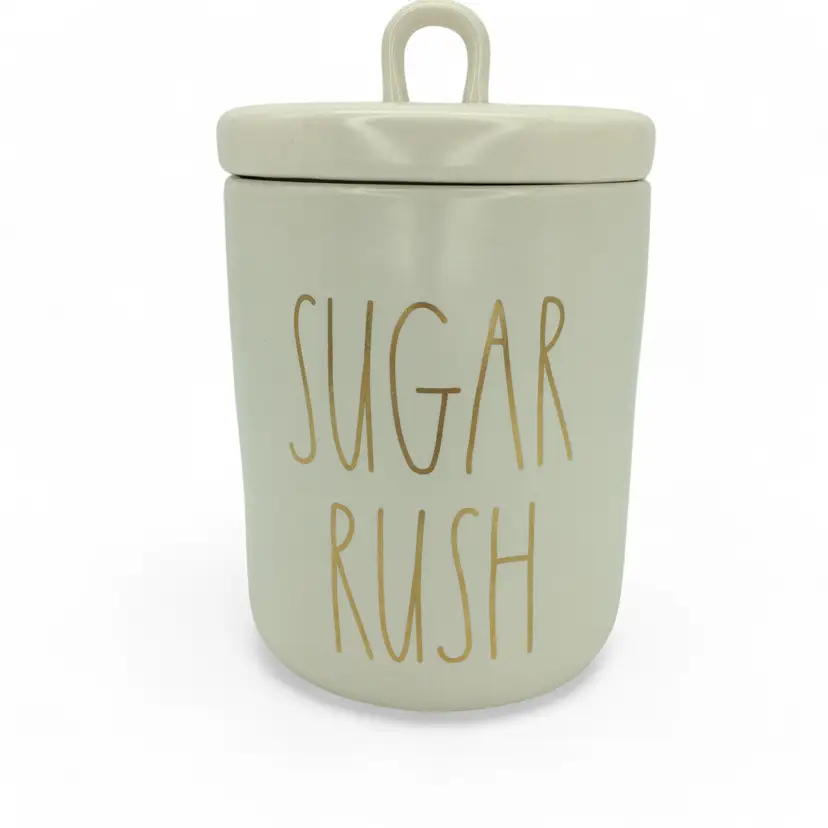 Rae Dunn “SUGAR RUSH” Canister by Magenta – Ceramic Kitchen Storage Jar with Lid