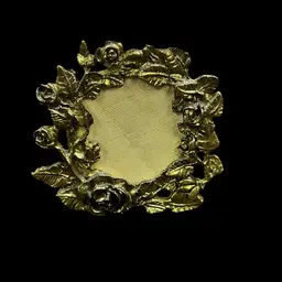 075. Tiny Vintage Metal Flowers Picture Frame