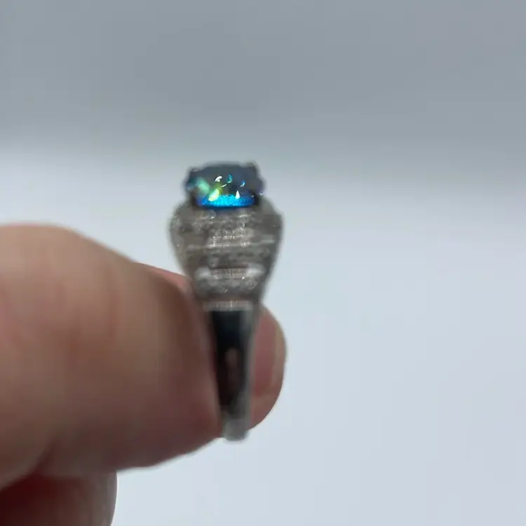 Sterling Silver Ring Size 11 Large Stone