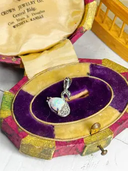 Sterling Silver Opal Swan Pendant