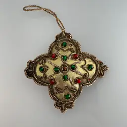 Royal Collection Trust ? Embroidered Cross Christmas Ornament Glass Beads 3.5"
