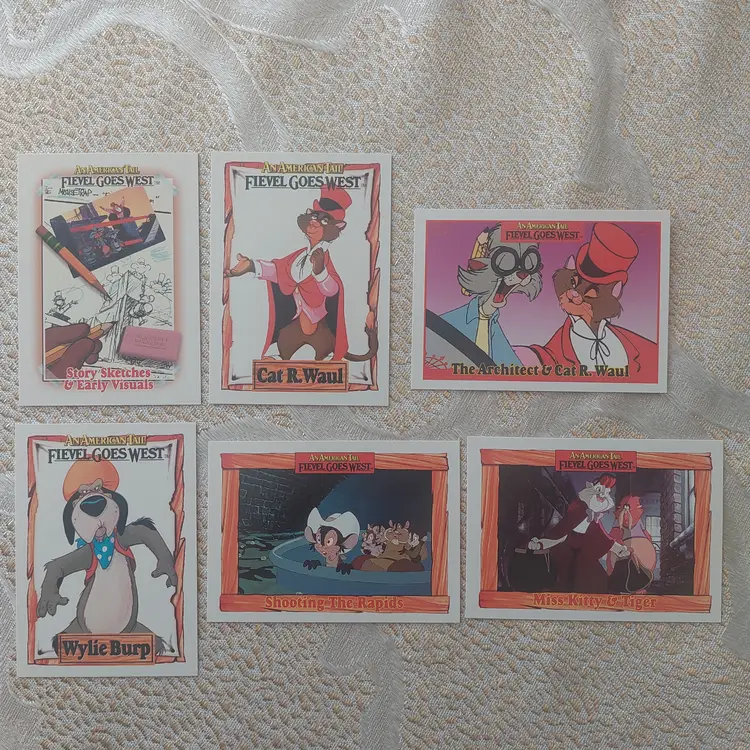 Lot of 12 1991 An American Tale Fievel Goes West cards.