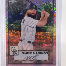 2021 Charlie Blackmon Topps Chrome Platinum Anniversary Rose Gold Mini Diamonds 42/75