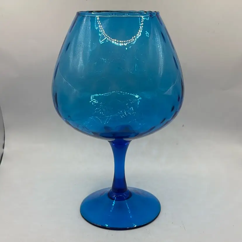 Empoli Dot/ Thumb Print Optic Blue Snifter Vase