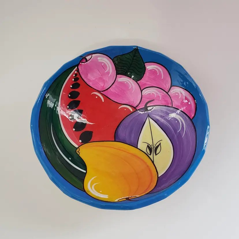 Folk Art Pottery Bowl
