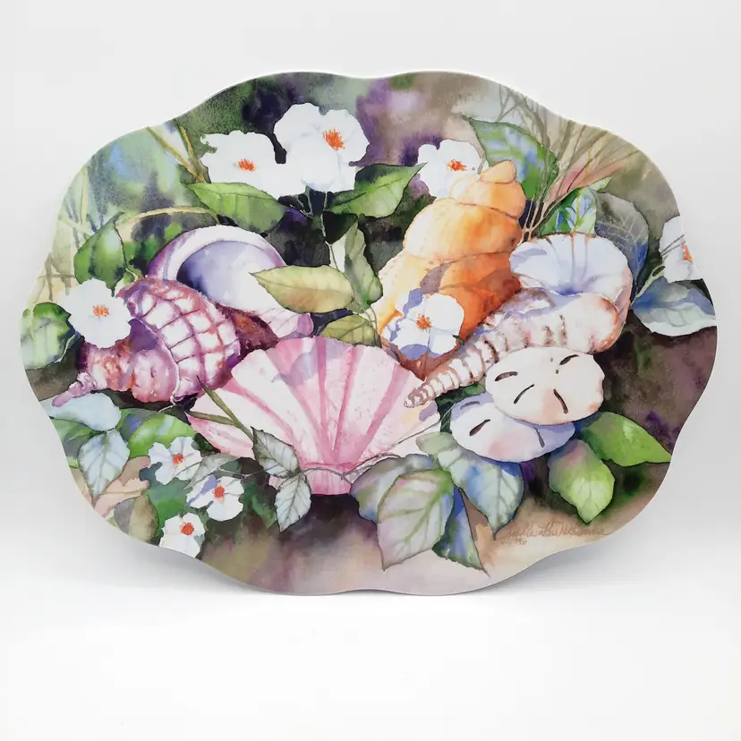 Vintage Keller Charles Seashells Beach Melamine Tray
