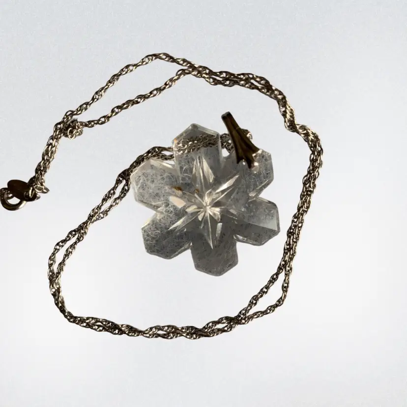 Vintage Sterling Silver Gorham Crystal Snowflake Pendant