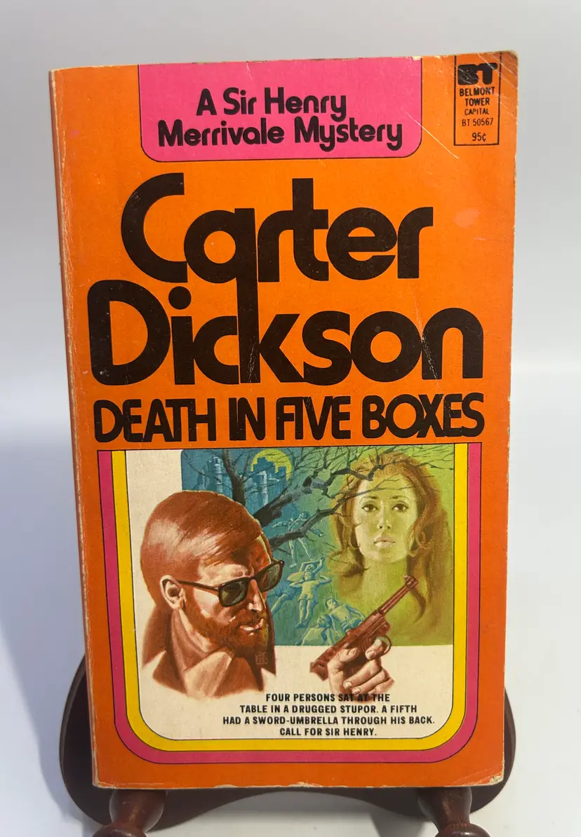 Vintage 'Death in Five Boxes' by Carter Dickson Belmont Tower Paperback Book 1973