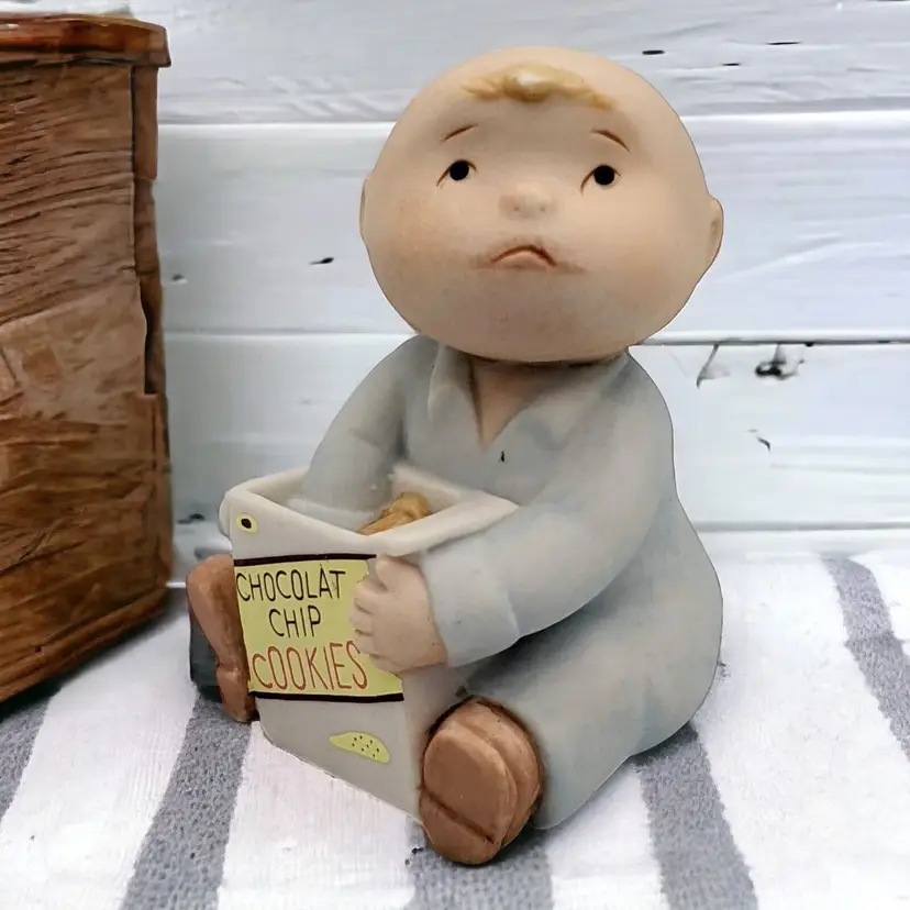 Family Circus Figurine "Could I Plead Insanity?" Porcelain Bisque Chocolate Chip