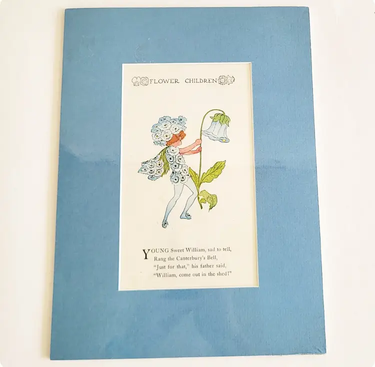 Antique Elizabeth Gordon Flower Children 1910 Page Sweet William