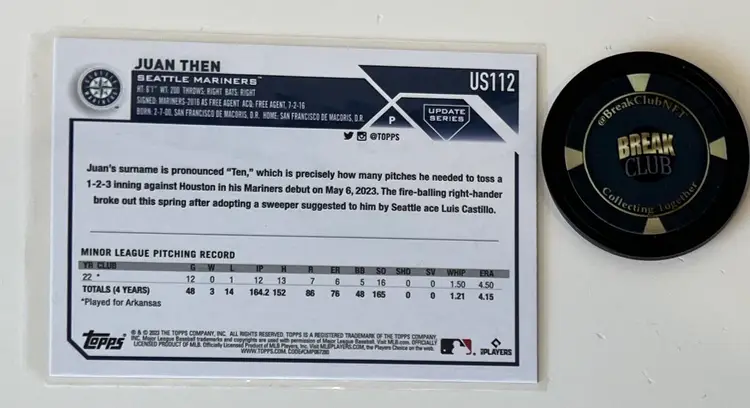 Juan Then RC Gold Foil Seattle Mariners