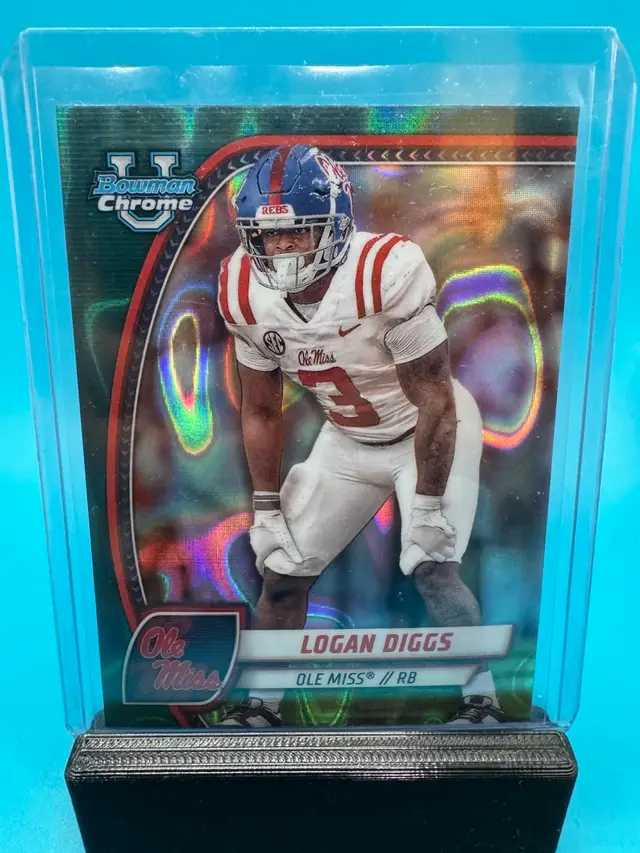 Logan Diggs Bowman Chrome U Teal Lava Refractor Ole Miss Rebels