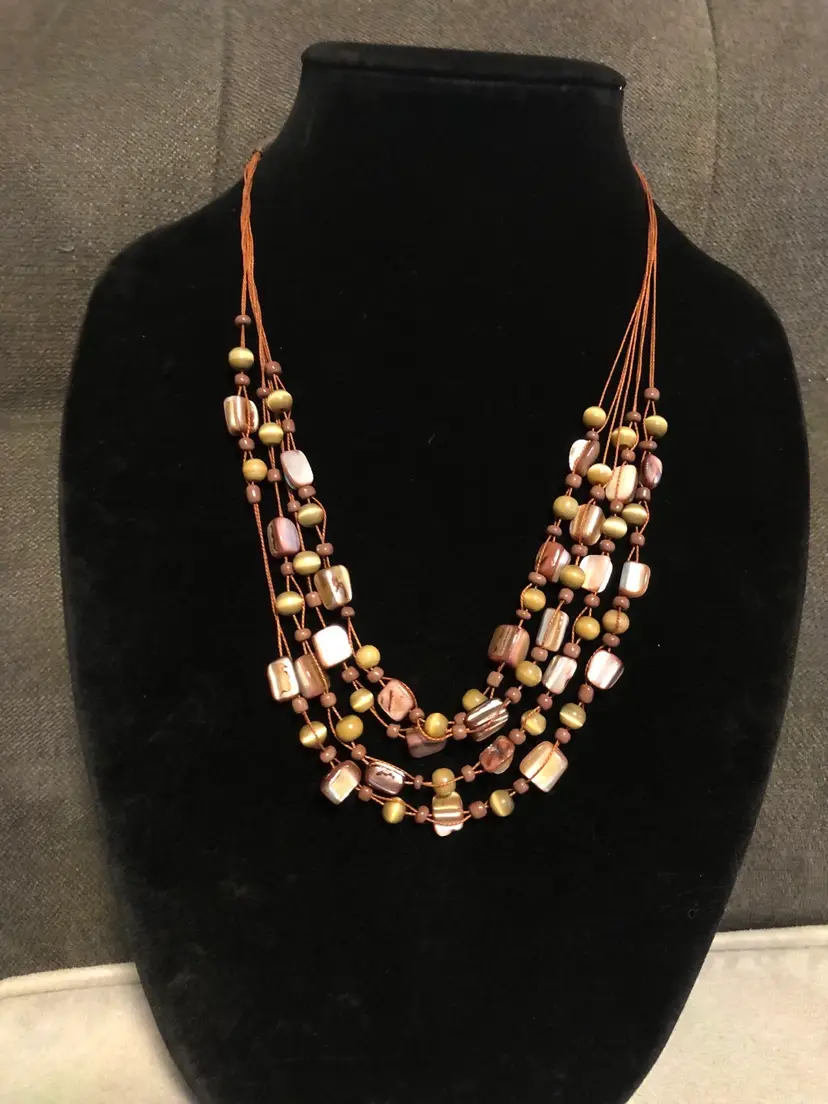 Hand-Crafted Multi-Strand Beaded Necklace