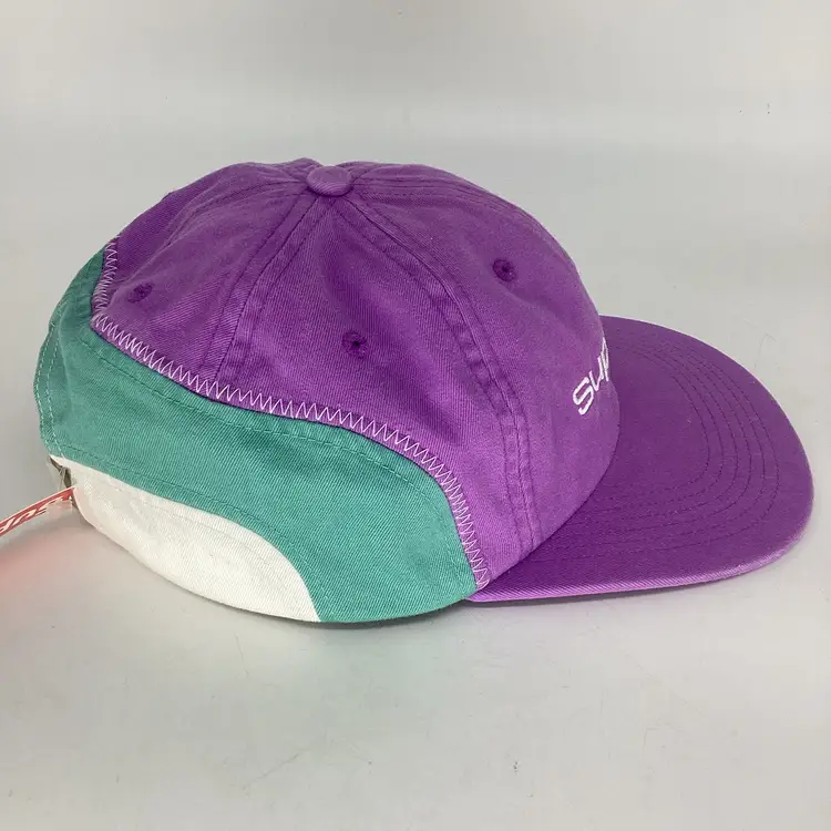 Supreme Streetwear Purple Teal 6 Panel Ballcap Hat Vintage Y2K NOS