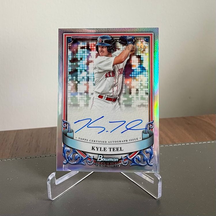 Kyle Teel (Chicago White Sox) Four-Card Lot: 2024 Bowman Sterling Auto /150, 2025 Bowman Sapphire, 2024 Bowman’s Best Refractor, 2025 Bowman Greatness Loading Insert
