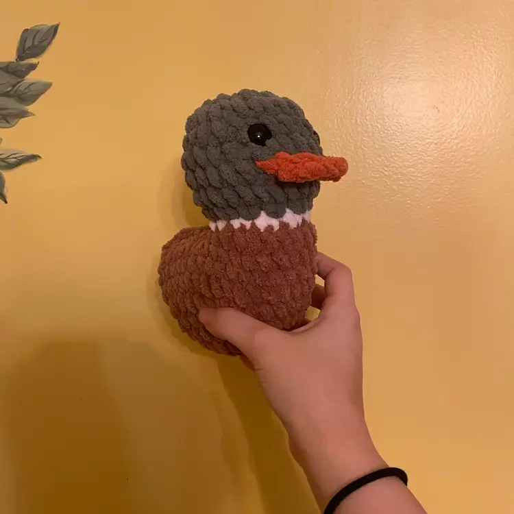 Crocheted Mallard Duck Approximately 7” X 7”