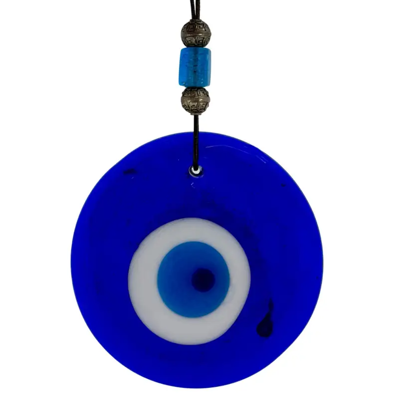 Evil Eye Wall Hanging Blue Glass Handmade Home Decor Ornament
4”x 4” • 7.25 with Hanger