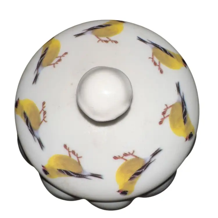 Ceramic Canister With A Bird On It 5” Tall X 4” Diameter